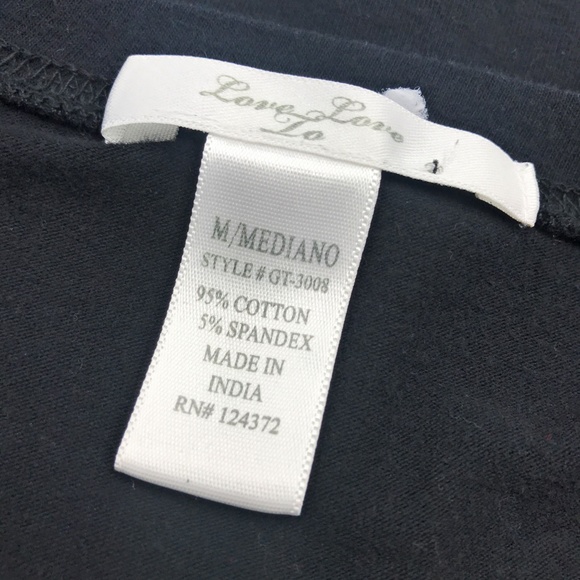 LOVE TO LOVE Mini Sleeves Printed Black T-Shirt - Picture 5 of 5